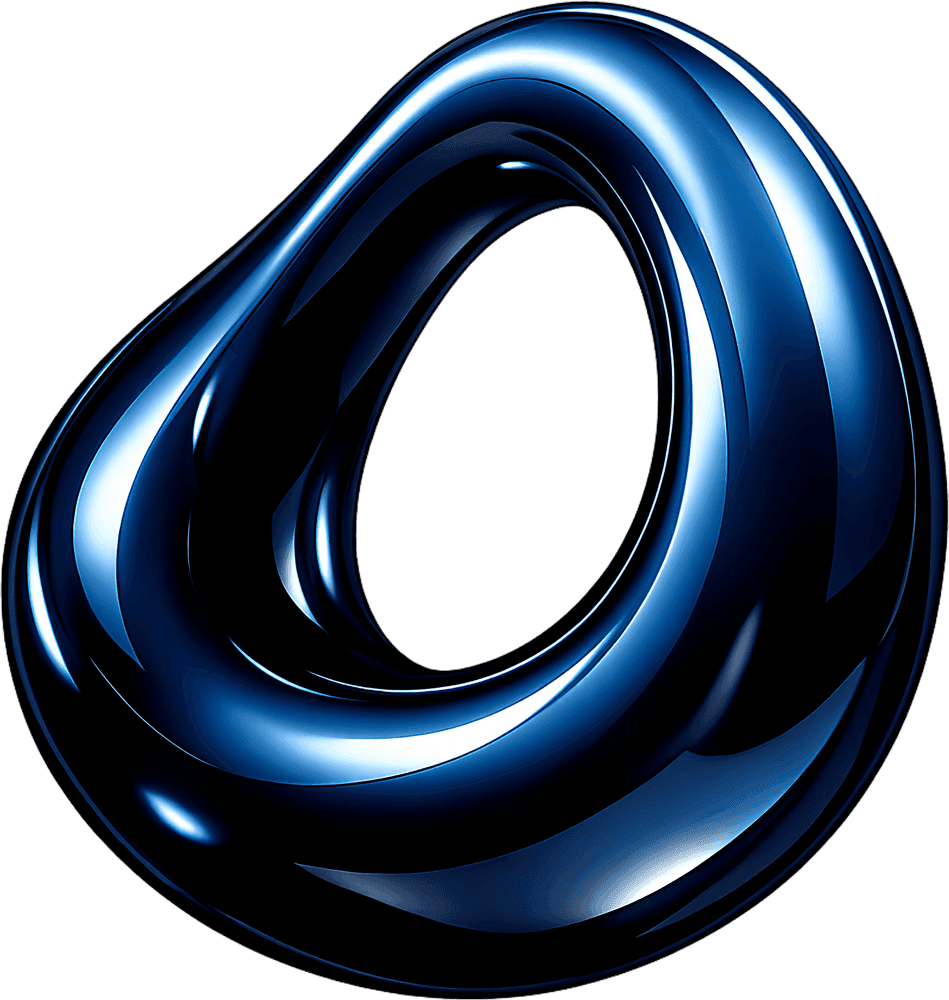 Glossy navy 3D loop shape