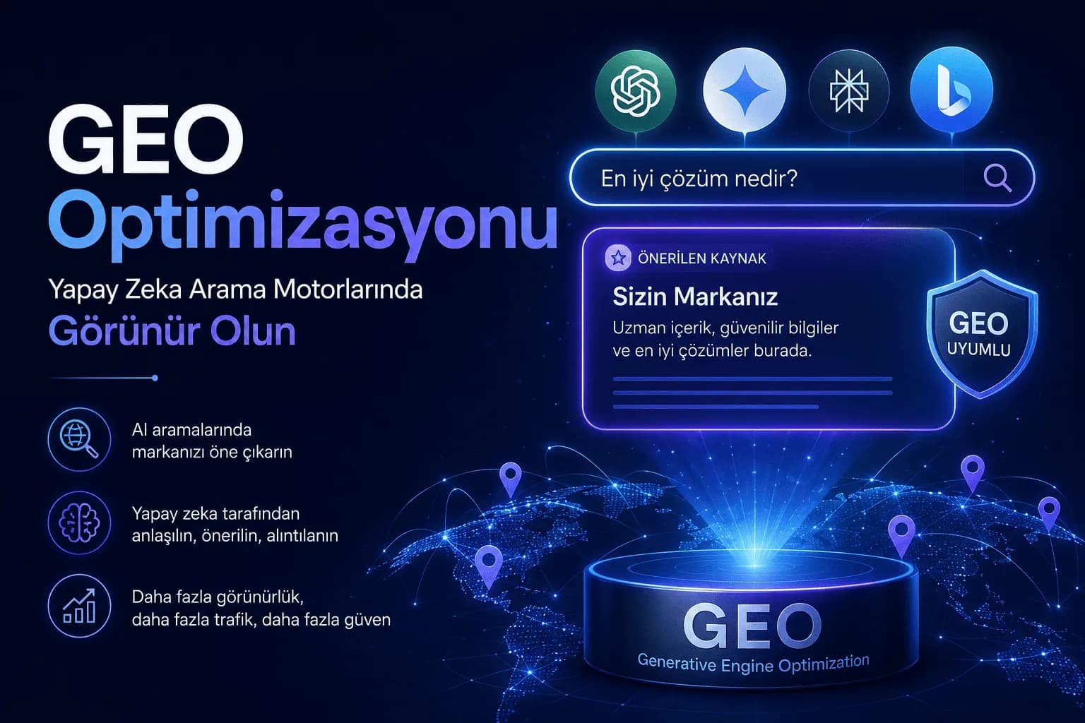 GEO Optimizasyonu: Yapay Zeka Arama Motorlarında Görünür Olun